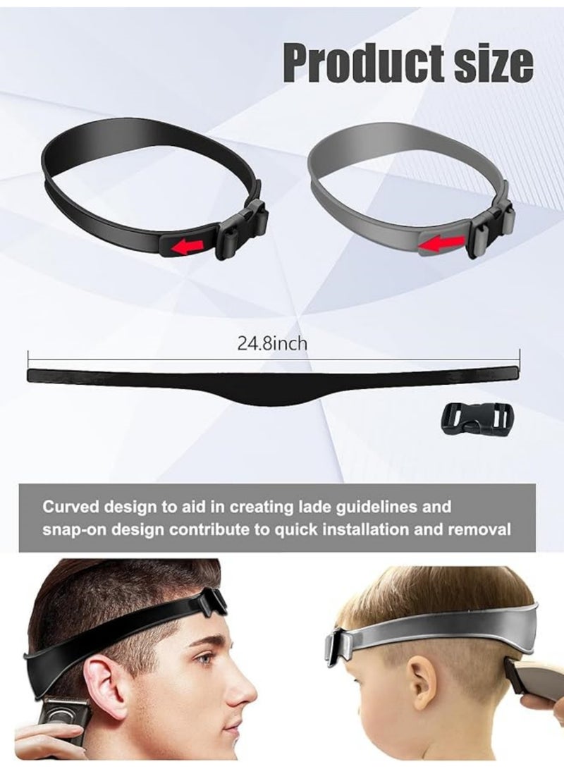 روك بو Adjustable Curved Silicone Band DIY Self Haircut System Hair Cutting Guide Tool for Men  Shaving and Keeping a Clean and Straight Neck Hairline 1pc Black 1pc Grey Free SizeFluid Ounce - Image 2