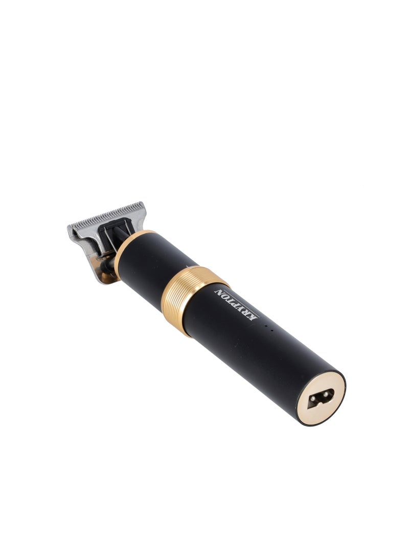 كريبتون 3-In-1 Rechargeable Grooming Kit, KNTR5426 T-Blade, Nose Trimmer And Carver Blade 1200mAh Lithium Battery, Aluminum Housing, 6300RPM, Charging Light Indicator, USB Black  - Image 4