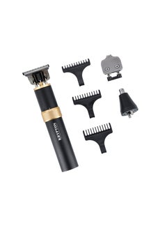 KRYPTON 3-In-1 Rechargeable Grooming Kit, KNTR5426 T-Blade, Nose Trimmer And Carver Blade 1200mAh Lithium Battery, Aluminum Housing, 6300RPM, Charging Light Indicator, USB Black  - Image 1