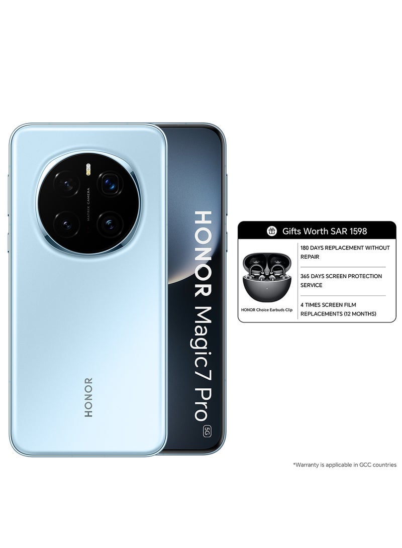 هونور Magic7 Pro Dual SIM Breeze Blue 12GB RAM 512 GB  5G with Gift - Middle East Version  - Image 1