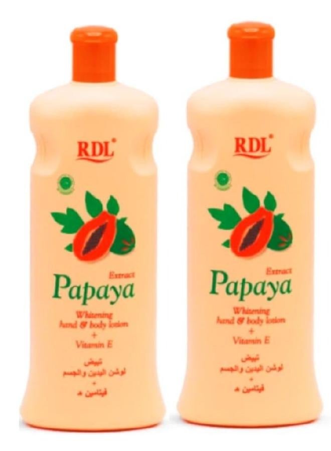 ار دي ال قطعتان من لوشن تبييض الجسم مع مستخلص البابايا - Image 1