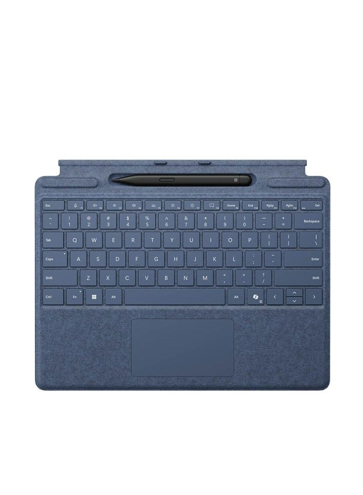 Microsoft - Surface Pro Signature Keyboard with Slim Pen sapphire English, for Surface Pro (11th Edition) compatibility with Surface Pro 10 for Business, Pro 9, & 8 SAPPHIRE - Image 1