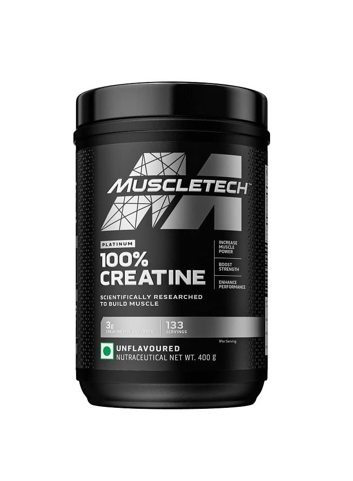 MuscleTech MT Platinum 100% Creatine 400gm Unflavoured - Image 1