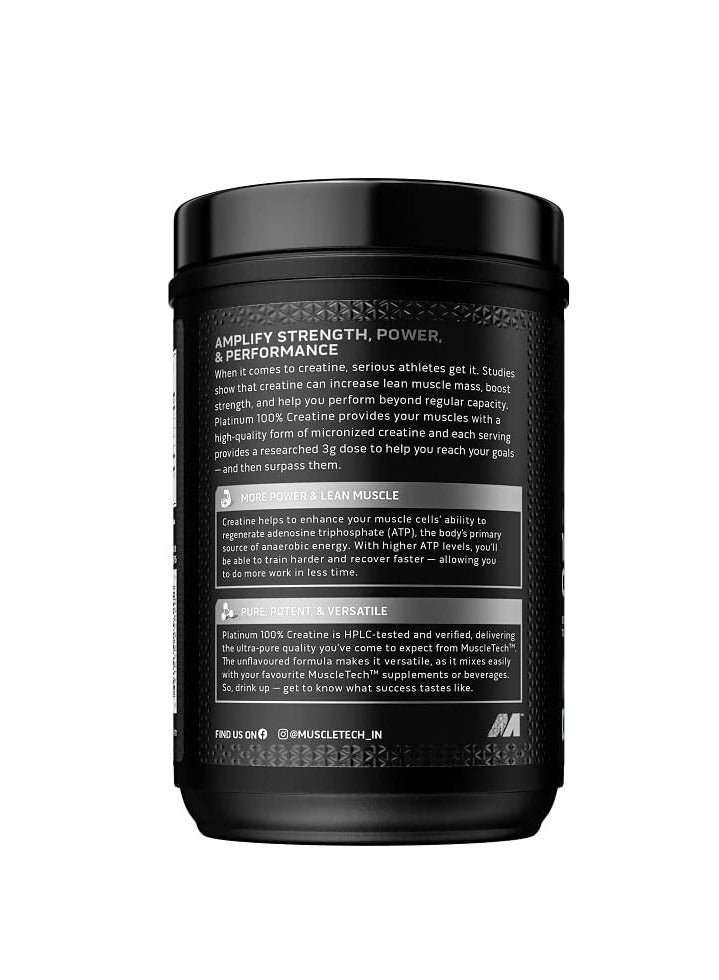 MuscleTech MT Platinum 100% Creatine 400gm Unflavoured - Image 2