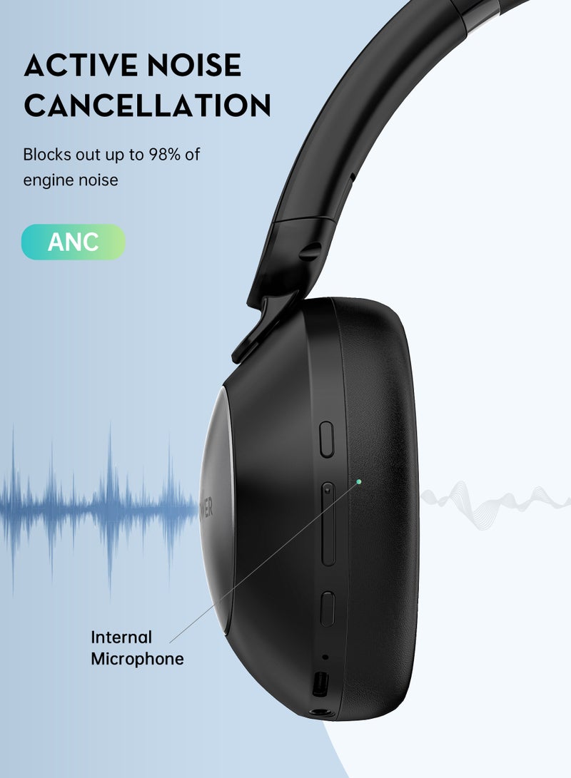 Anc Headphones With Up To 55 Hours Of Playtime black