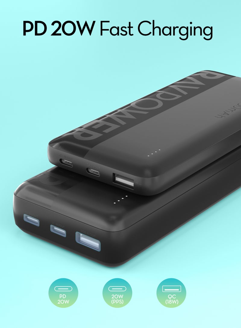 RAVPOWER 20000 mAh RAVPower 20W 10000 + 20000mAh Dual USB Type-C Power Bank with LED Display Black  - Image 2