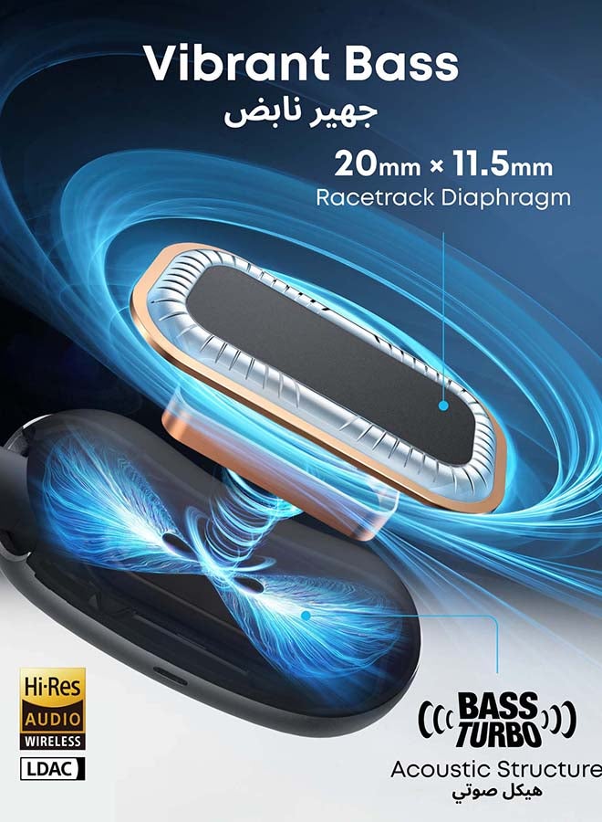 Soundcore AeroFit 2 by Anker, Open-Ear Headphones, Adjustable Ear Hooks, Snug Fit, Rich Bass, Hi-Res Wireless Audio, 42H Play, Bluetooth 5.4, Wireless Charging, IP55, AI Clear Calls, Open-Ear Earbuds Black  - Image 3