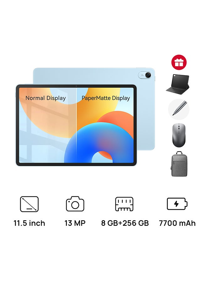HUAWEI - MatePad 11.5 New PaperMatte Edition Tablet Isle Blue 8GB RAM 256GB WIFI - Middle East Version + [ Free Keyboard + M-Pencil + Wireless Mouse + Backpack ] - Image 1