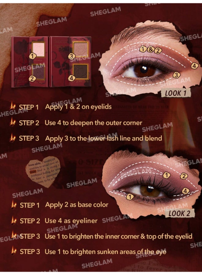 SHEGLAM Ember Rose Burning Devotion Color Palette Rose Burining  - Image 5