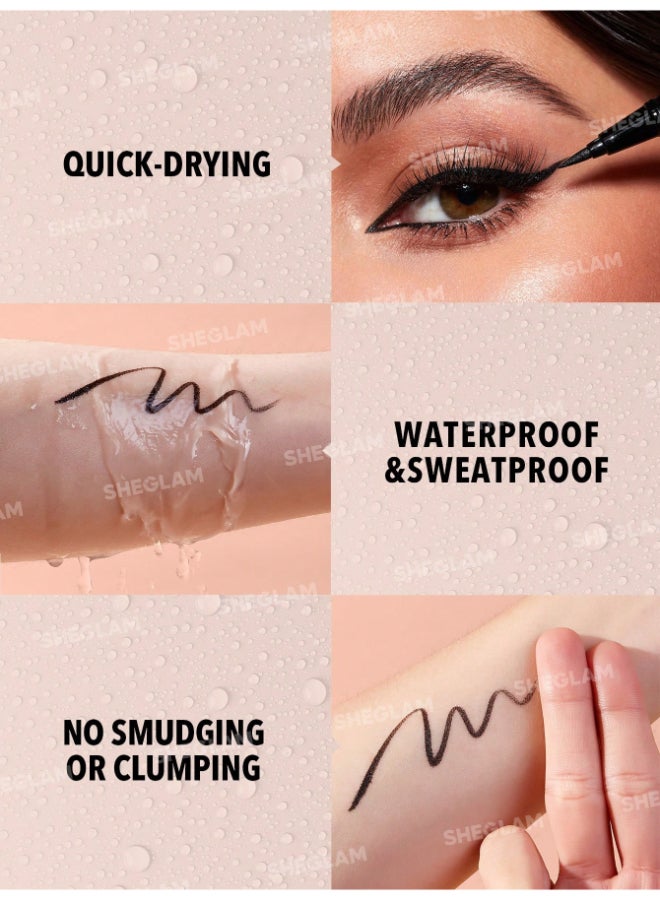SHEGLAM Uninterrupted Waterproof Liquid Eyeliner Black  - Image 4