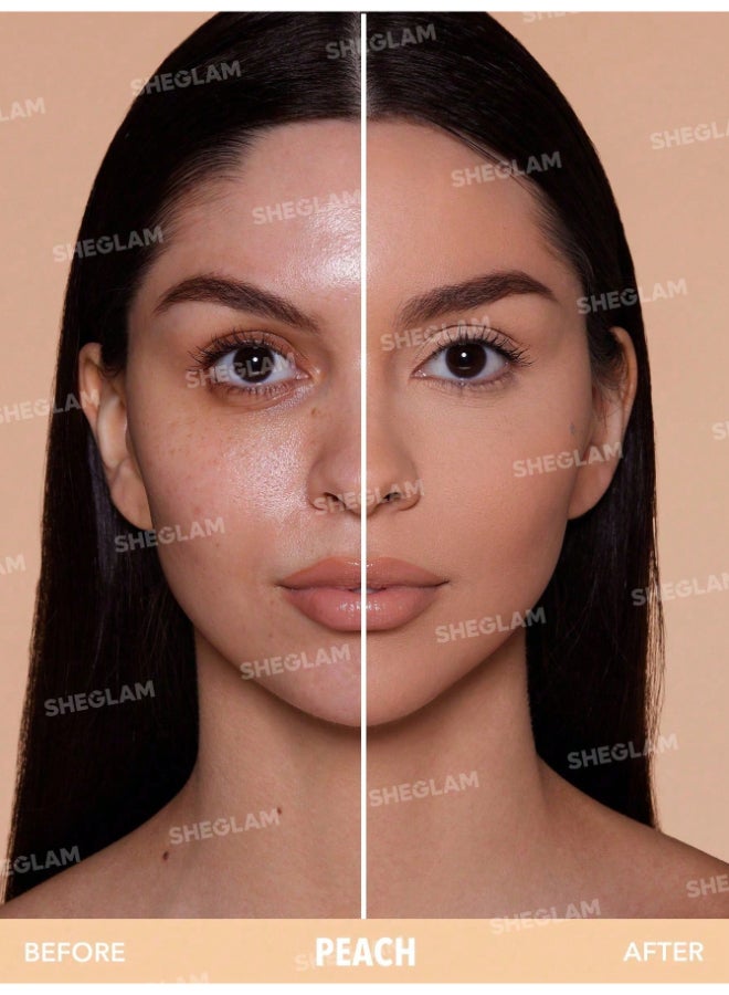 SHEGLAM Skin-Focus High Coverage Powder Foundation-Peach Peach  - Image 2