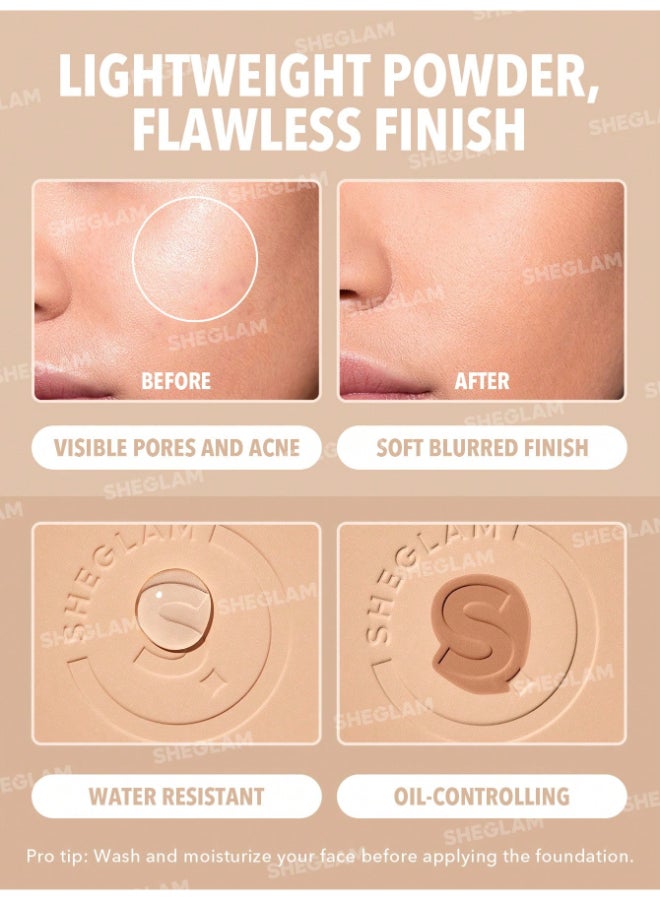 SHEGLAM Skin-Focus High Coverage Powder Foundation Honey  - Image 4