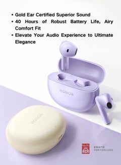 هونور Earbuds X8 - 40 Hours Battery Life, Fast Charge, 10mm Drivers, AI Noise Reduction, IP54, Bluetooth 5.3 - Ultimate Wireless Earphones Experience Purple  - Image 2