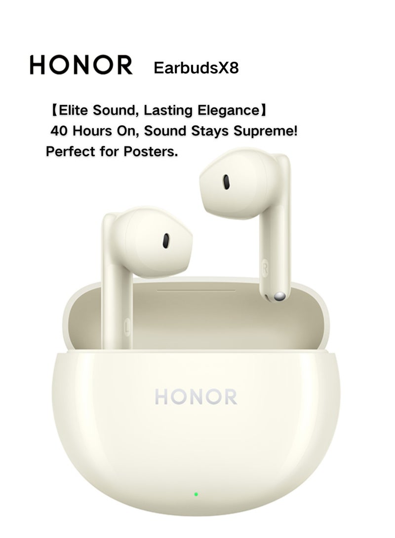 Honor - Earbuds X8 - 40 Hours Battery Life, Fast Charge, 10mm Drivers, AI Noise Reduction, IP54, Bluetooth 5.3 - Ultimate Wireless Earphones Experience Yellow - Image 1