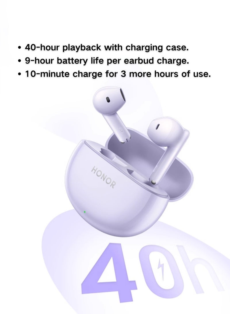 Honor - Earbuds X8 - 40 Hours Battery Life, Fast Charge, 10mm Drivers, AI Noise Reduction, IP54, Bluetooth 5.3 - Ultimate Wireless Earphones Experience Yellow - Image 1