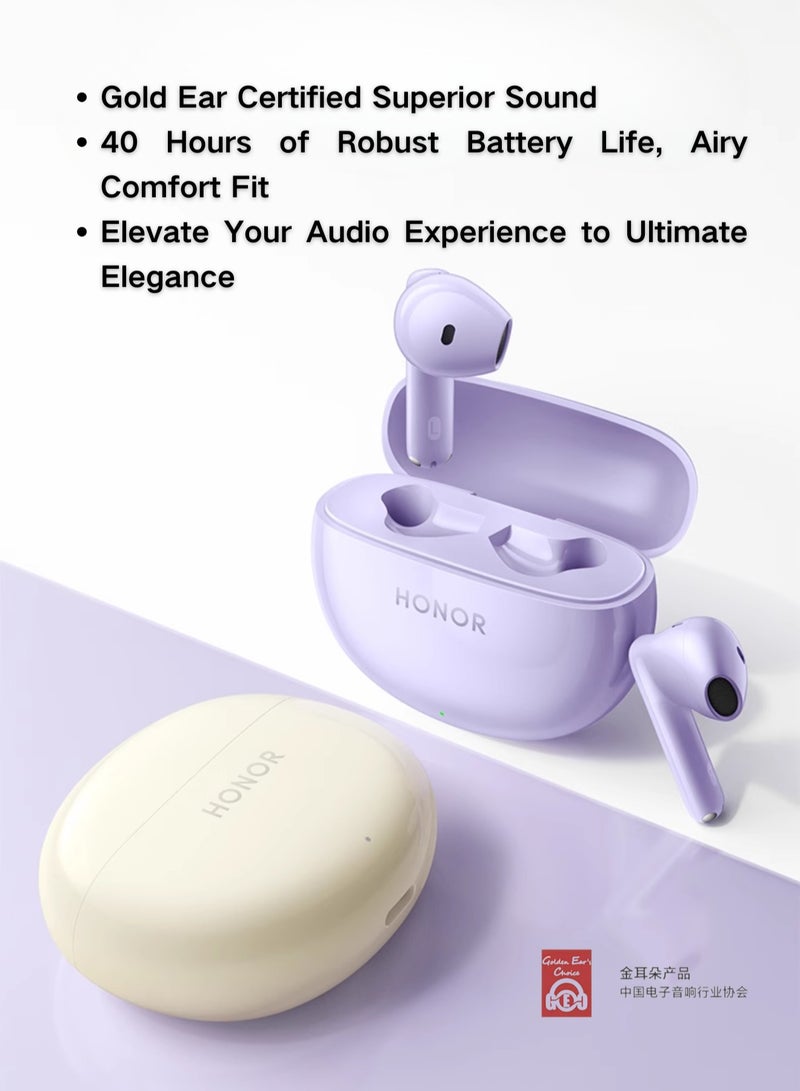Honor - Earbuds X8 - 40 Hours Battery Life, Fast Charge, 10mm Drivers, AI Noise Reduction, IP54, Bluetooth 5.3 - Ultimate Wireless Earphones Experience Yellow - Image 1