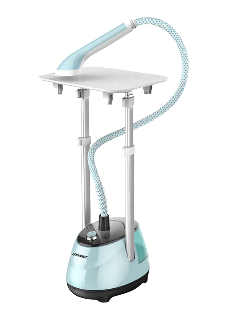 SONASHI - 1.8L Garment Steamer with 35G/min Steam Flow, Mechanical Control, and Overheat Protection | Continues Working for 60 Mins | Adjustable Height - Ironing Board - Pole Hanger 1.8 L 1800 W SGS-325 Blue - Image 1