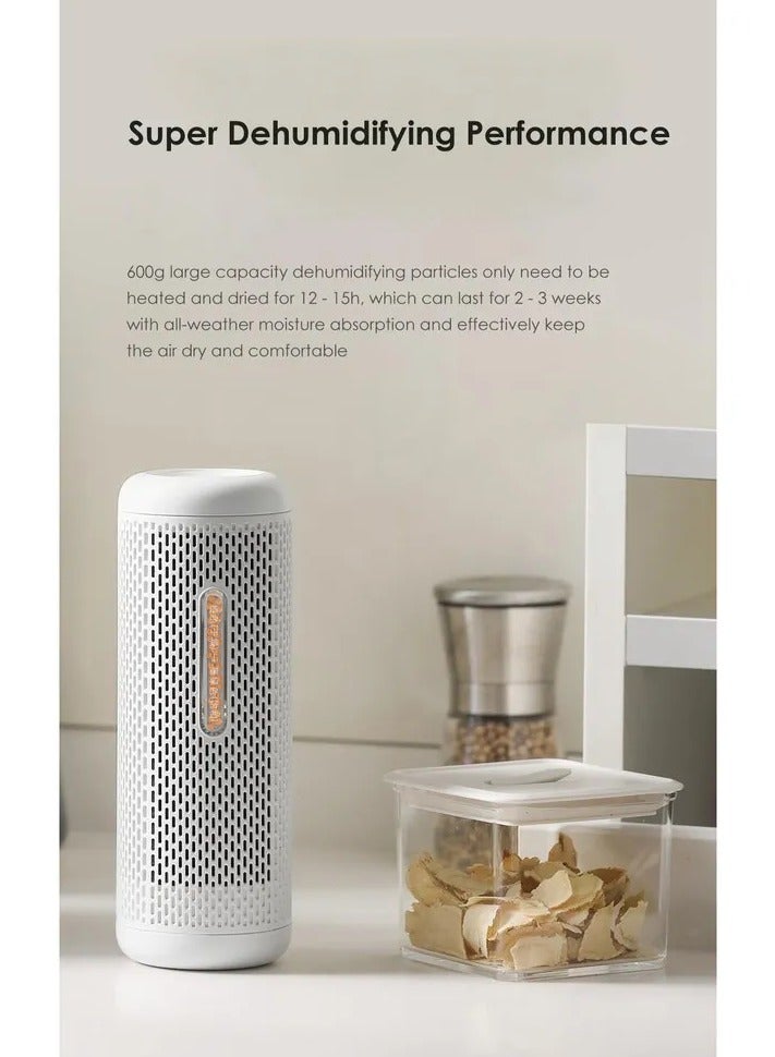 Deerma - Electric Dehumidifier 20W Power, Compact and Portable Design, Rechargeable, Environmentally Friendly, 3 Peaces PTC Drying Technology, Visible Drying Indicator and Quiet Operation - DEM-CS50MW White - Image 1