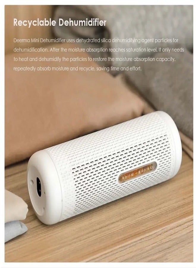 Deerma Electric Dehumidifier 20W Power, Compact and Portable Design, Rechargeable, Environmentally Friendly, 3 Peaces PTC Drying Technology, Visible Drying Indicator and Quiet Operation - DEM-CS50MW White  - Image 5