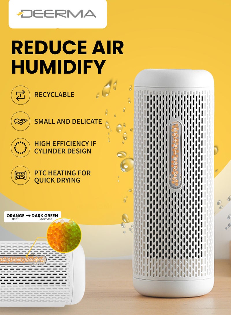 Deerma Electric Dehumidifier 20W Power, Compact and Portable Design, Rechargeable, Environmentally Friendly, 3 Peaces PTC Drying Technology, Visible Drying Indicator and Quiet Operation - DEM-CS50MW White  - Image 1