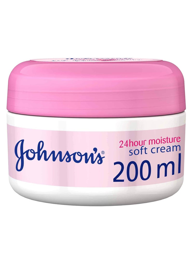 Johnson's Body Cream 24 Hour Moisture Soft 200ml - Image 2
