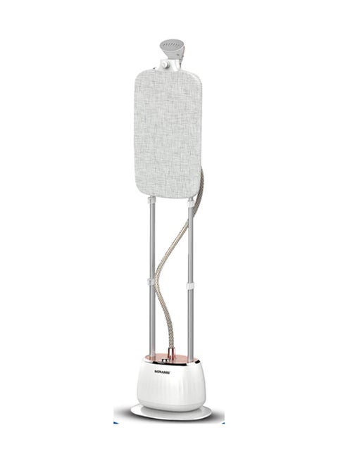 1.6L Garment Steamer with 35G/min Steam Flow, Mechanical Control, and Overheat Protection | Continues Working for 60 Mins | Adjustable Height - Ironing Board - Pole Hanger 1.6 L 1800 W SGS-326 White