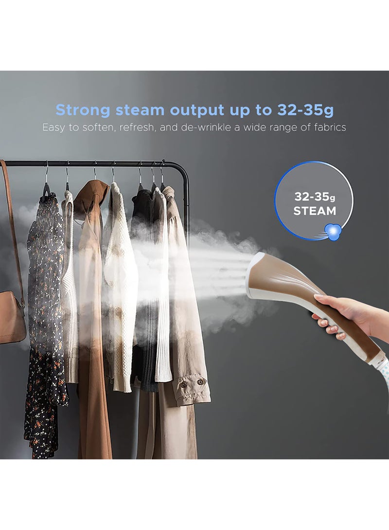 سوناشي 1.6L Garment Steamer with 35G/min Steam Flow, Mechanical Control, and Overheat Protection | Continues Working for 60 Mins | Adjustable Height - Ironing Board - Pole Hanger 1.6 L 1800 W SGS-326 White  - Image 3