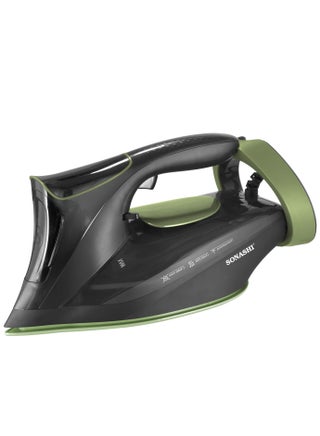 Steam Iron with Ceramic Coated Soleplate | LED Display with Touch Control | Steam/Burst Steam/Spray/Dry Iron with Self-Clean Function | Anti-Drip/Anti-Calc/Auto Shut-Off with Water Tank 350 ml 3000 W SI-5088C Black/Green - pnsku/N70138417V/45/_/1735548417/1343e162-4543-4c55-aa30-06a1537bd6cc