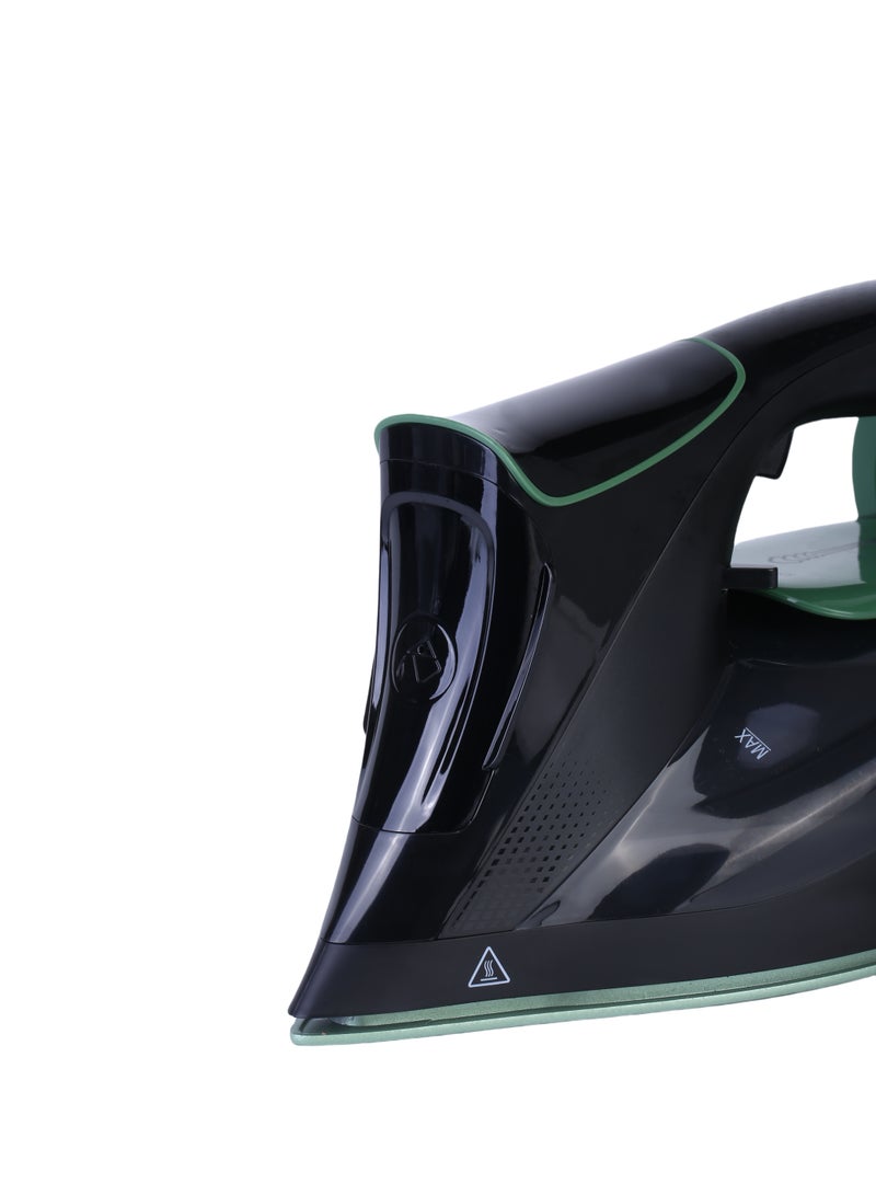 SONASHI - Steam Iron with Ceramic Coated Soleplate | LED Display with Touch Control | Steam/Burst Steam/Spray/Dry Iron with Self-Clean Function | Anti-Drip/Anti-Calc/Auto Shut-Off with Water Tank 350 ml 3000 W SI-5088C Black/Green - Image 1