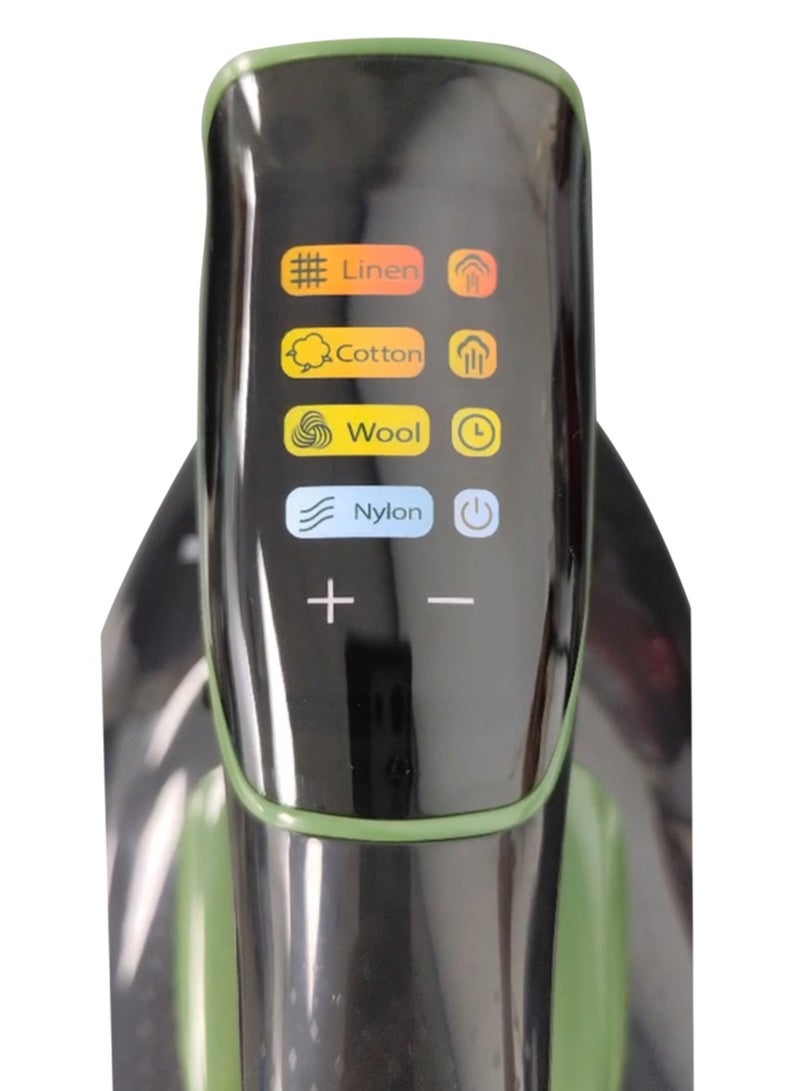 SONASHI - Steam Iron with Ceramic Coated Soleplate | LED Display with Touch Control | Steam/Burst Steam/Spray/Dry Iron with Self-Clean Function | Anti-Drip/Anti-Calc/Auto Shut-Off with Water Tank 350 ml 3000 W SI-5088C Black/Green - Image 1