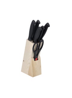 Royalford 8 Piece Kitchen Tool Set With Wooden Stand Black  - Image 2