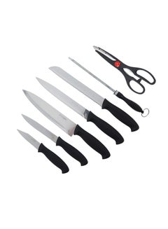 Royalford 8 Piece Kitchen Tool Set With Wooden Stand Black  - Image 1
