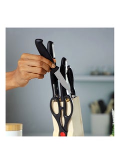Royalford 8 Piece Kitchen Tool Set With Wooden Stand Black  - Image 4