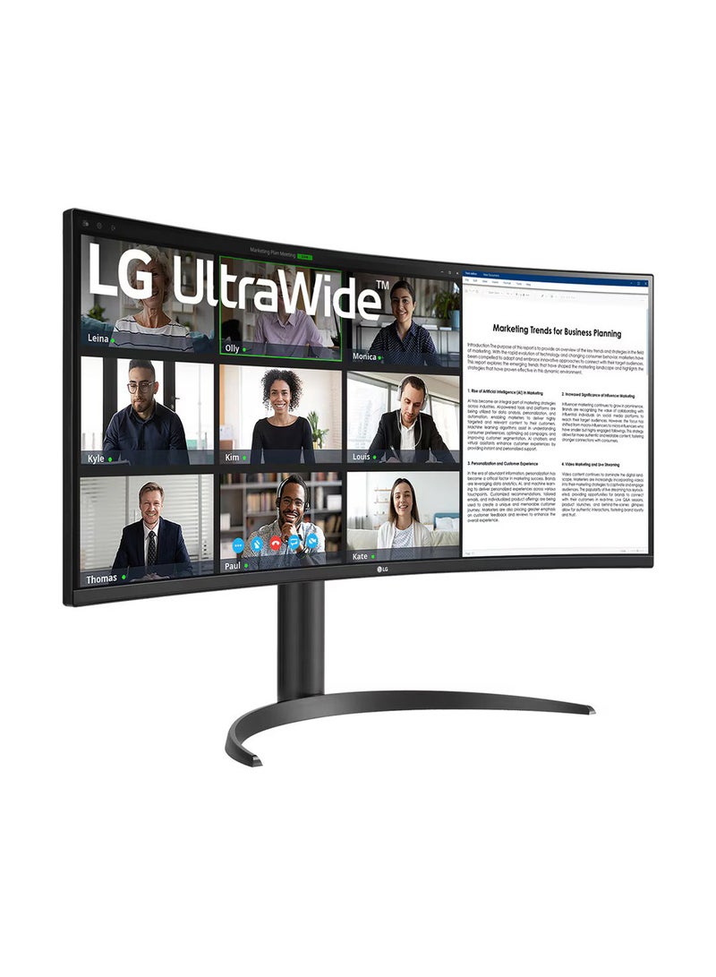 LG - 34" UltraWide QHD Curved Monitor with USB Type-C™ Black - Image 1