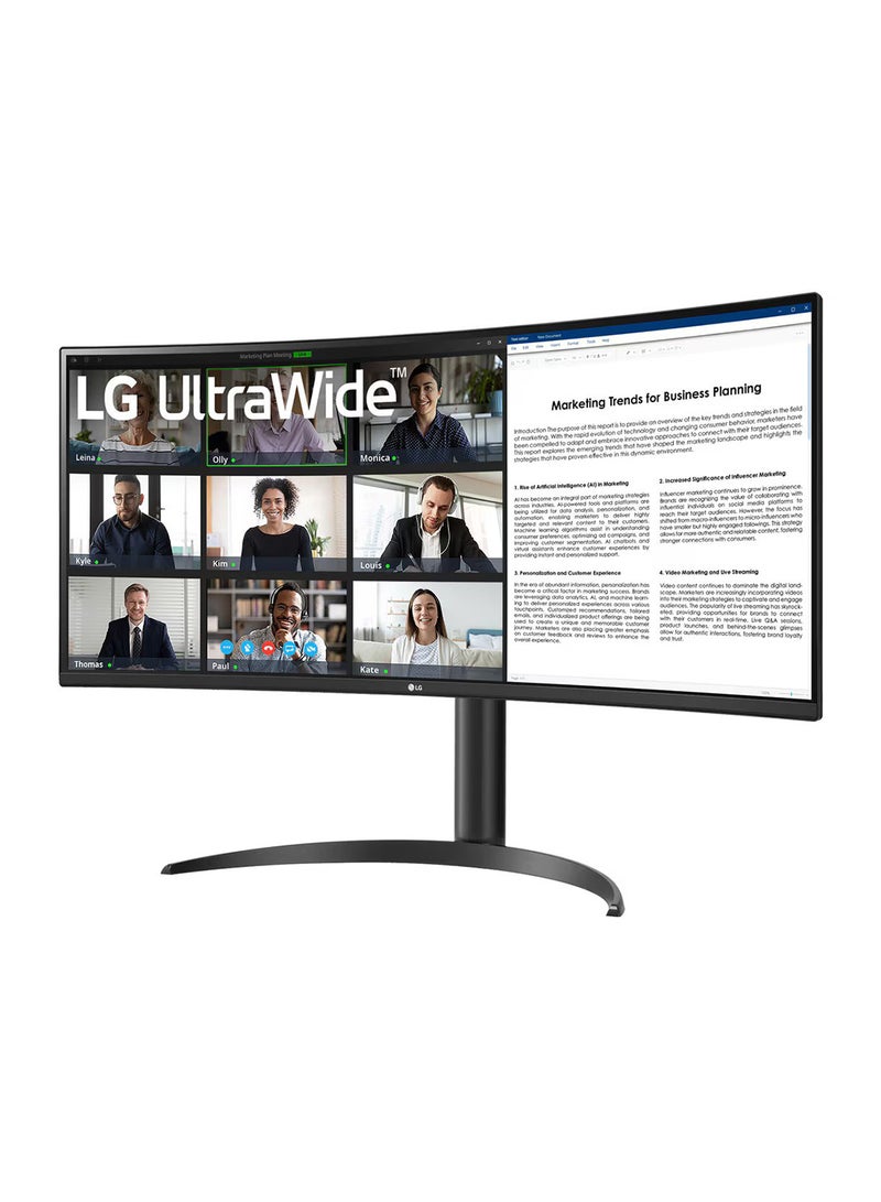 LG - 34" UltraWide QHD Curved Monitor with USB Type-C™ Black - Image 1