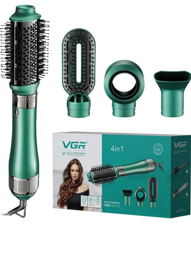 في جي آر Thermal brush - hairdryer professional hair dryer with hot air, 4 in 1, with ceramic coating and overheat protection technology high power 1000 watts V 493 - Image 1