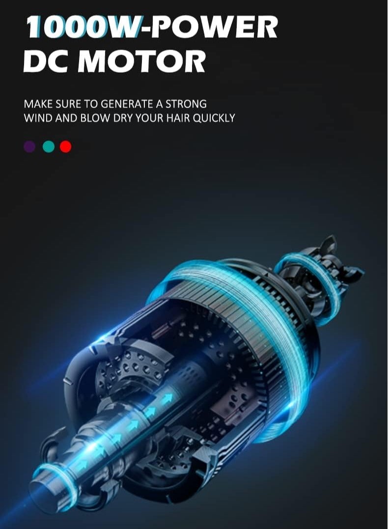 في جي آر Thermal brush - hairdryer professional hair dryer with hot air, 4 in 1, with ceramic coating and overheat protection technology high power 1000 watts V 493 - Image 5