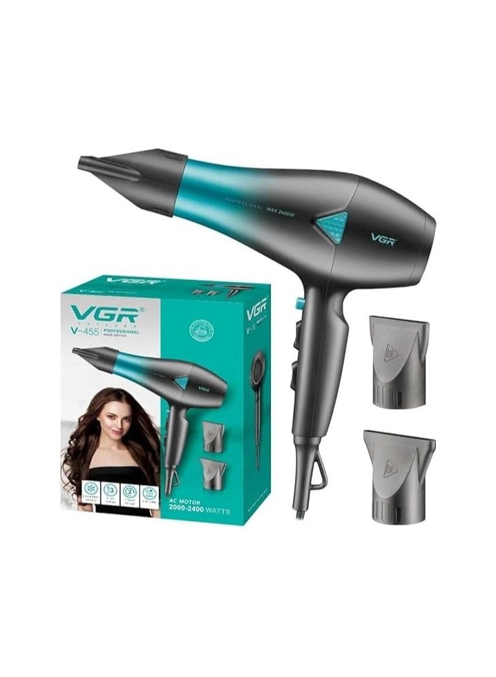 Hair Dryer V 455 Optimal Performance For Fast And Efficient Hair Drying With Negative Ion Technology Multiple Heat Settings And Cold Air To Fix Styles