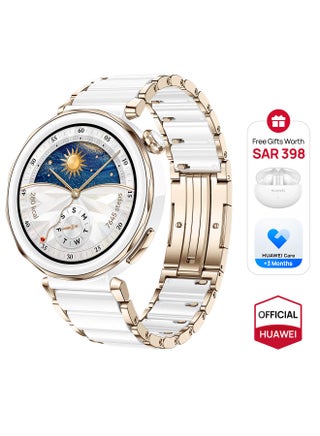 WATCH GT 5 Pro 42mm Smartwatch, Sharp-Edged Design Watch, up to 7 Days Battery Life, Pro-level Sports, iOS and Android + FreeBuds 5i Earbuds + Extra 3 Months Warranty White Ceramic - pnsku/N70138554V/45/_/1735624051/7b345715-02b3-4ccb-8971-9898f472dbaa