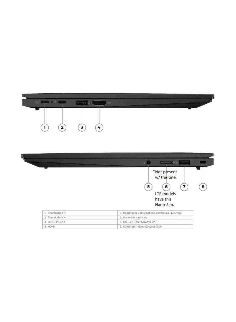 Lenovo - ThinkPad X1 Carbon Gen 11 Laptop, 14 inch WUXGA IPS 60Hz Touch Display, Intel Core i7-1355U, 16GB RAM, 512GB SSD, Intel Iris Xe Graphics, Keyboard, Windows 11 Pro English Deep Black - Image 1