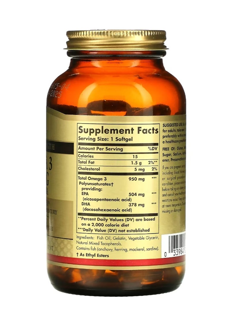 Solgar Omega-3 EPA And DHA Triple Strength 950 Mg 100 Softgels - Image 2