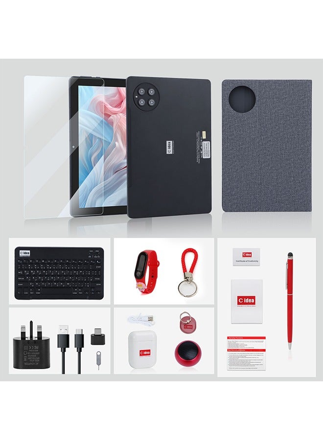 سي آيديا - 10.1 Inches Tablet, 5G Android Tablet with Dual SIM,10000mAh Battery With Bluetooth Keyboard, Mouse and Speaker CM8800plus-Black - Image 1
