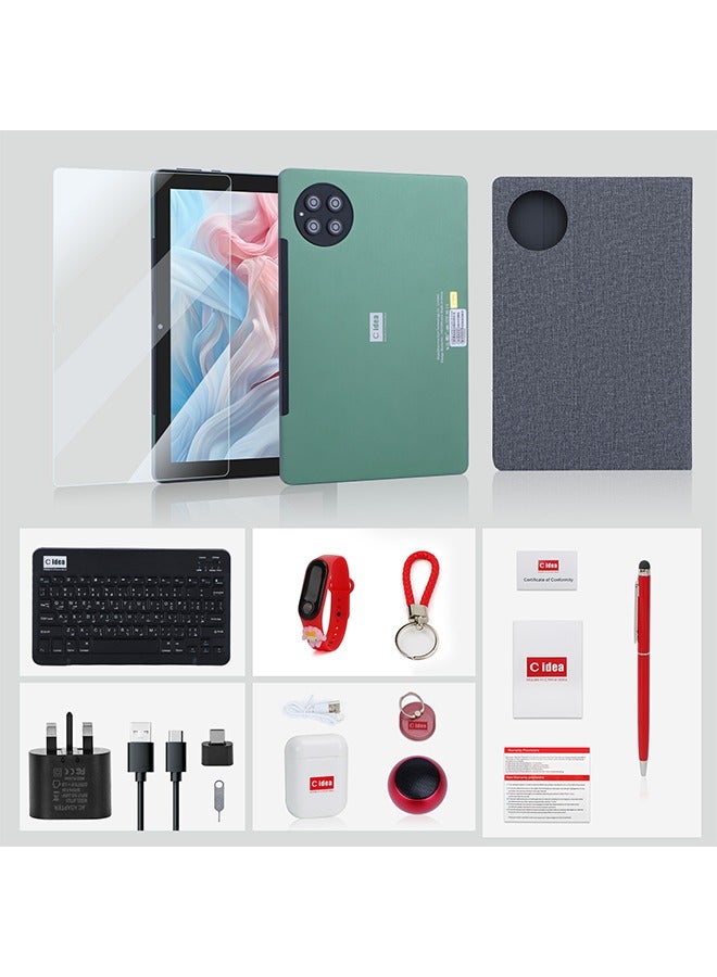 سي آيديا 10.1 Inches Tablet, 5G Android Tablet with Dual SIM,10000mAh Battery With Bluetooth Keyboard, Mouse and Speaker CM8800plus-Green  - Image 2