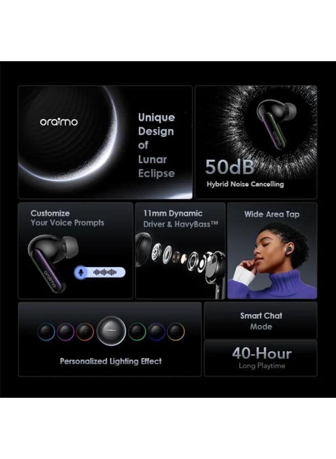 Oraimo - SpaceBuds Hybrid ANC True Wireless Earbuds Customized Voice Prompt Space Space Grey - Image 1
