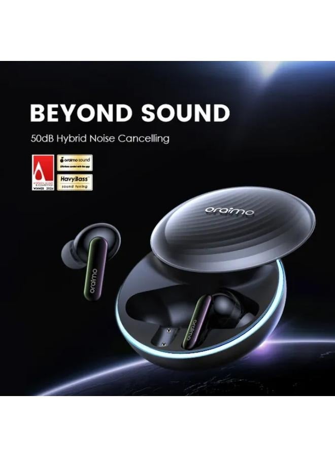 Oraimo - SpaceBuds Hybrid ANC True Wireless Earbuds Customized Voice Prompt Space Space Grey - Image 1