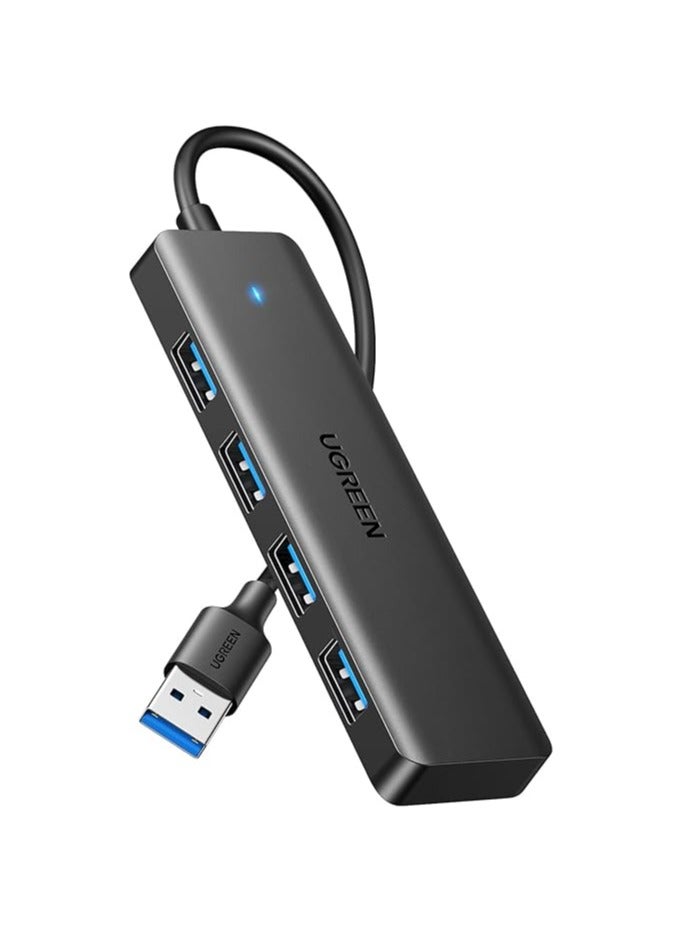 USB 3.0 Hub, 4 Ports USB A Splitter Ultra-Slim USB Expander for Mouse, Keyboard, Flash Drive, U Disk, Printer Compatible with Laptop, Desktop PC, Xbox, PS5, and More Black