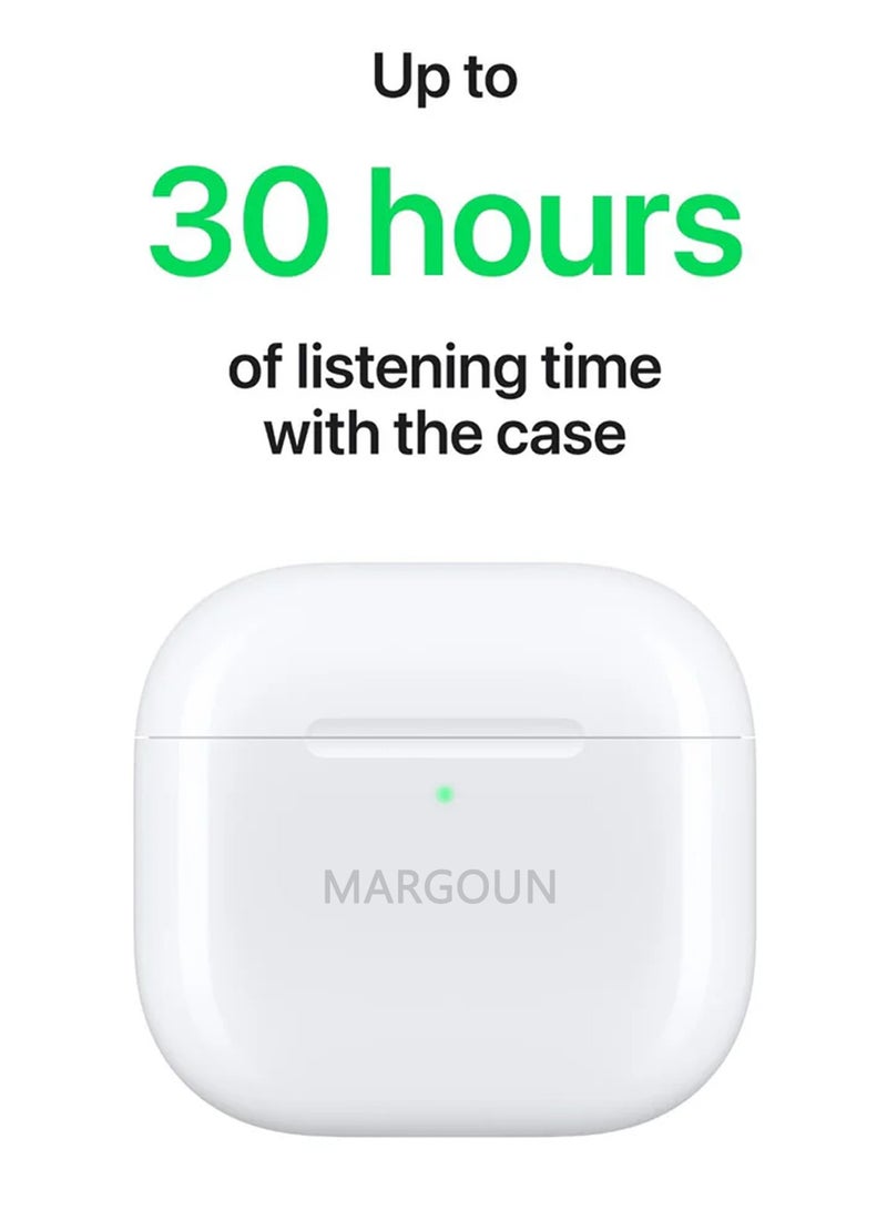 MARGOUN - Premium Wireless Earbuds with ANC and 30-Hour Battery Life for Google Pixel 9 Pro - White-1 - Image 1