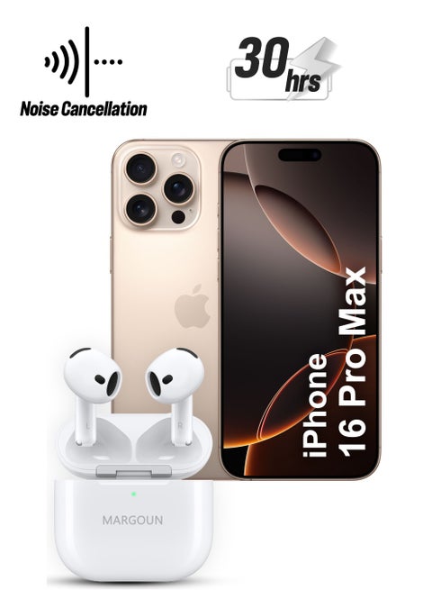 Premium Wireless Earbuds with ANC and 30-Hour Battery Life for Apple iPhone 16 Pro Max - White-1