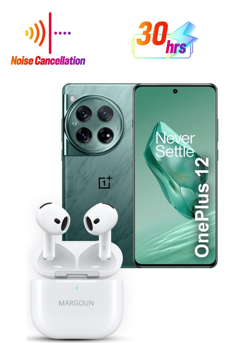 MARGOUN Premium Wireless Earbuds with ANC and 30-Hour Battery Life for OnePlus 12 - White-1 - Image 1