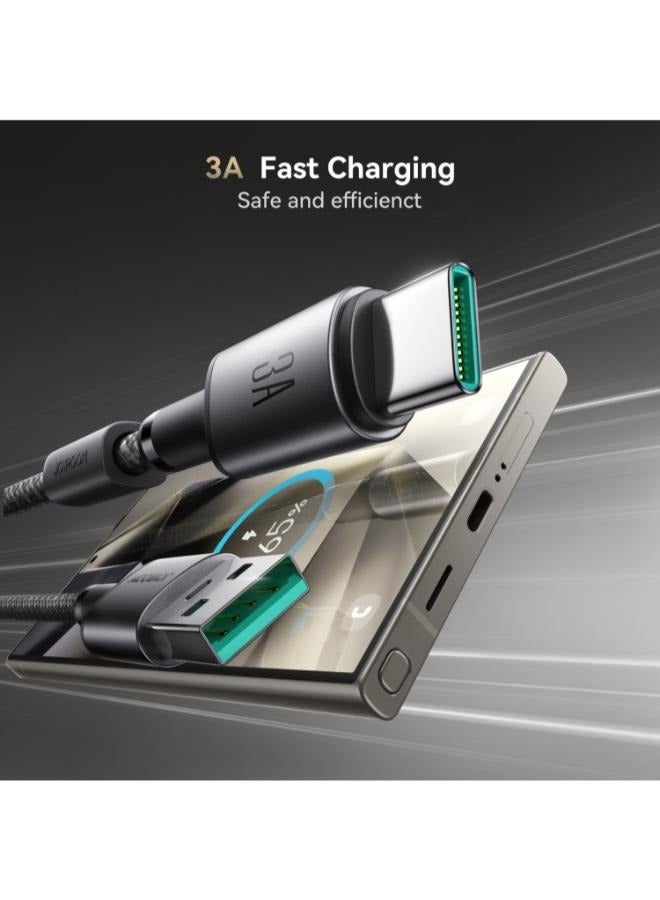 جوي روم JOYROOM S-A50 3A 480Mbps Fast Charging Cable, USB-A to Type-C Cable, Length: 1.2m (Dark Grey) dark gray - Image 2